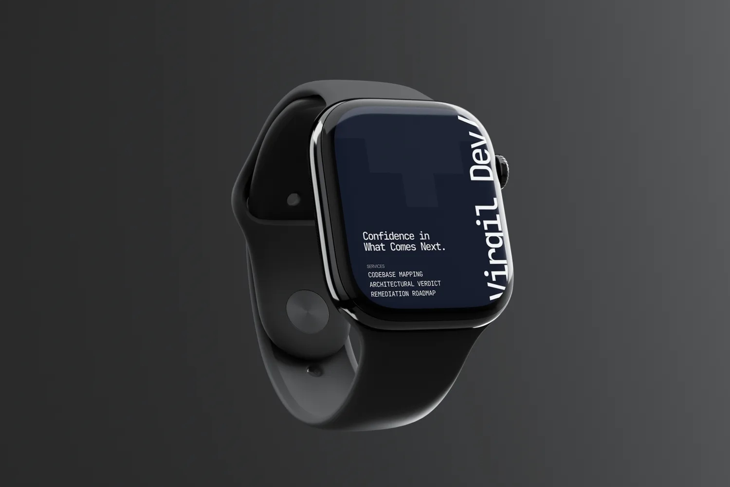 Virgil Dev brand applied to wearable mockup
