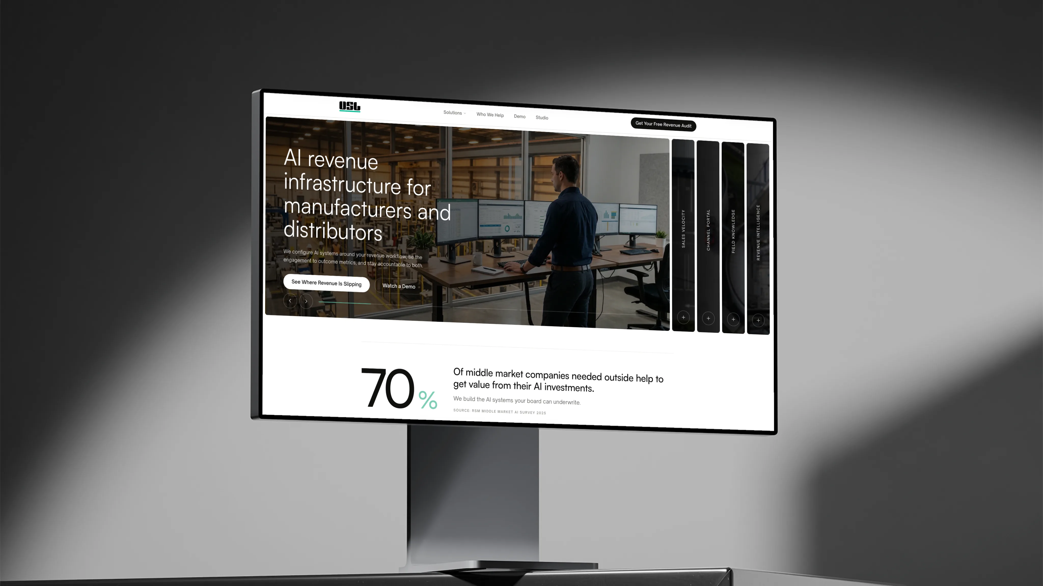 USL Systems website static mockup